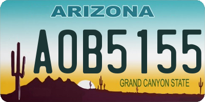 AZ license plate AOB5155