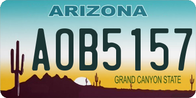 AZ license plate AOB5157