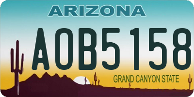 AZ license plate AOB5158