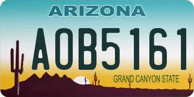 AZ license plate AOB5161