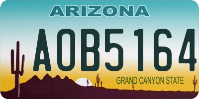 AZ license plate AOB5164