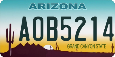 AZ license plate AOB5214