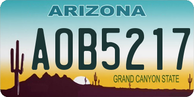 AZ license plate AOB5217