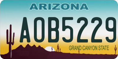 AZ license plate AOB5229