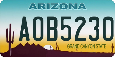 AZ license plate AOB5230