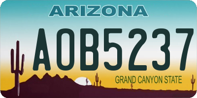 AZ license plate AOB5237