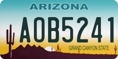 AZ license plate AOB5241