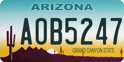 AZ license plate AOB5247