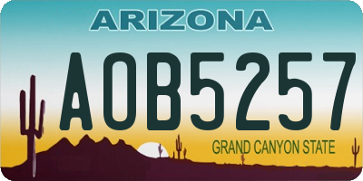 AZ license plate AOB5257