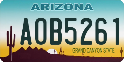 AZ license plate AOB5261