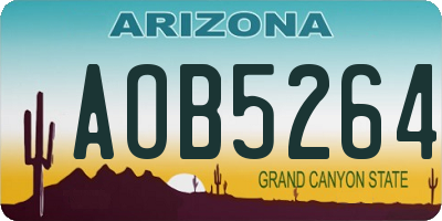 AZ license plate AOB5264