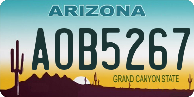 AZ license plate AOB5267