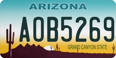 AZ license plate AOB5269