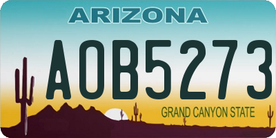 AZ license plate AOB5273