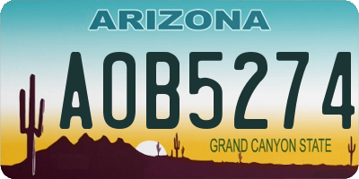 AZ license plate AOB5274