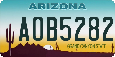 AZ license plate AOB5282