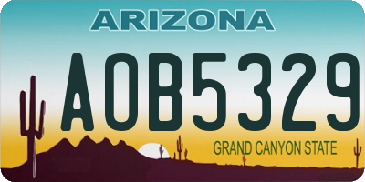 AZ license plate AOB5329