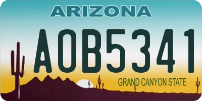 AZ license plate AOB5341