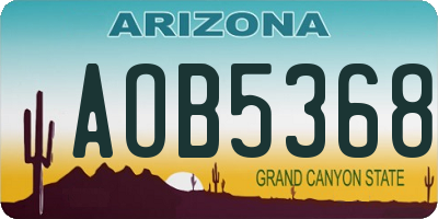 AZ license plate AOB5368