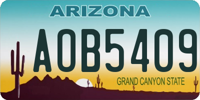 AZ license plate AOB5409