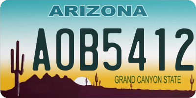 AZ license plate AOB5412