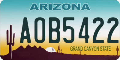 AZ license plate AOB5422