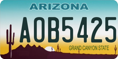 AZ license plate AOB5425