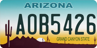 AZ license plate AOB5426