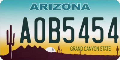 AZ license plate AOB5454