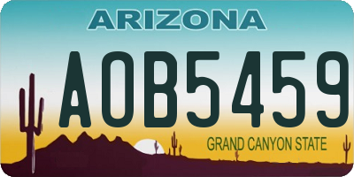 AZ license plate AOB5459