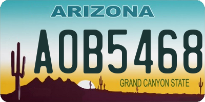 AZ license plate AOB5468