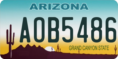 AZ license plate AOB5486
