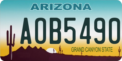AZ license plate AOB5490