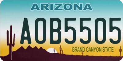 AZ license plate AOB5505