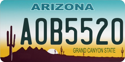 AZ license plate AOB5520