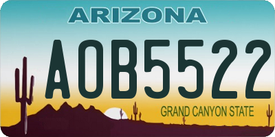 AZ license plate AOB5522