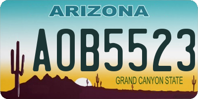 AZ license plate AOB5523