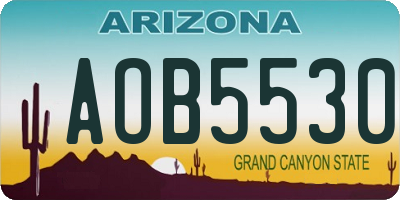 AZ license plate AOB5530