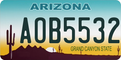AZ license plate AOB5532