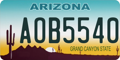 AZ license plate AOB5540