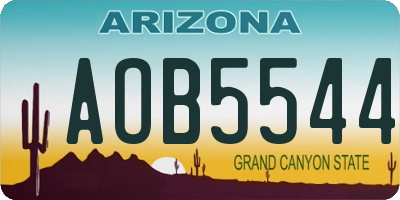 AZ license plate AOB5544