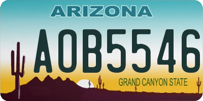 AZ license plate AOB5546