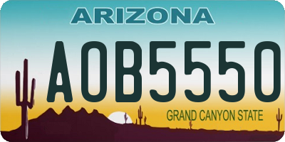 AZ license plate AOB5550