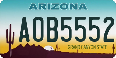 AZ license plate AOB5552