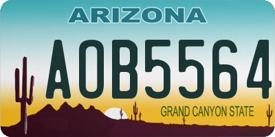 AZ license plate AOB5564