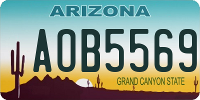 AZ license plate AOB5569