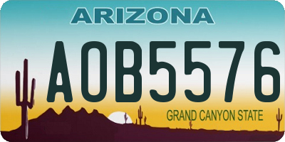 AZ license plate AOB5576