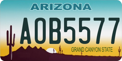 AZ license plate AOB5577