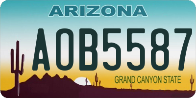 AZ license plate AOB5587