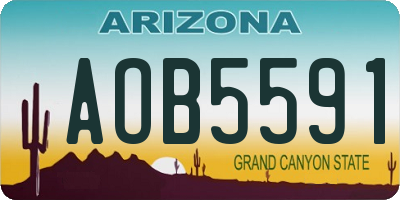 AZ license plate AOB5591